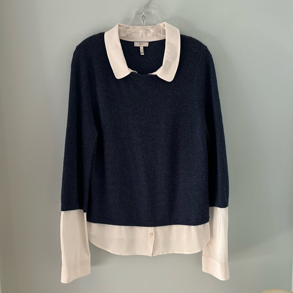 Joie Blue and White Sweater Shirt